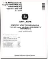 John Deere 744K (SN. before 632967) 4WD Loaders with Engines 6090HDW06 (T3), 6090HDW08 (S2) Operation and Test Manual (TM10682)