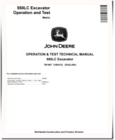 John Deere 550LC Crawler Excavators (Metric) Operation and Test Manual (TM1807)