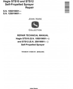 Hagie STS10 and STS12 Self-Propelled Sprayer Repair Technical Manual (TM149219)