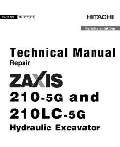 Hitachi Zaxis 210-5G and Zaxis 210LC-5G Excavator Repair Technical Manual (TM13075X19)