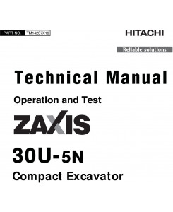 Hitachi Zaxis 30U-5N Excavator Operation and Test Technical Service Manual (TM14237X19)