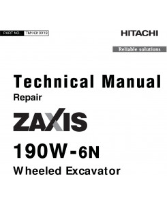 Hitachi Zaxis 190W-6N Excavator Repair Technical Manual (TM14310X19)