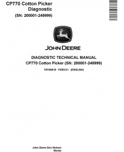 John Deere CP770 Cotton Picker Diagnostic Technical Manual (TM156619)