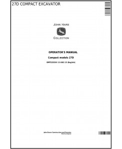 OMT223334 - John Deere 27D Compact Excavator Operators Manual