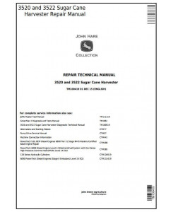 TM100419 - John Deere 3520 and 3522 Sugar Cane Harvester PIN Prefix NW Service Repair Technical Manual