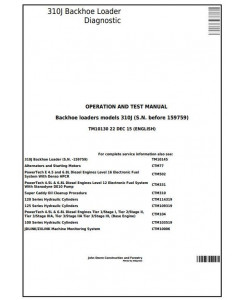 TM10130 - John Deere 310J Backhoe Loader (SN.before 159759) Diagnostic, Operation&Test Service Manual