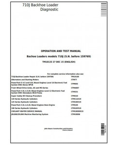 TM10133 - John Deere 710J Backhoe Loader (S.N. -159769) Diagnostic, Operation & Test Service Manual