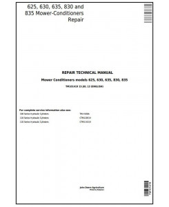 TM101419 - John Deere 625, 630, 635, 830 and 835 Mower-Conditioners Service Repair Technical Manual