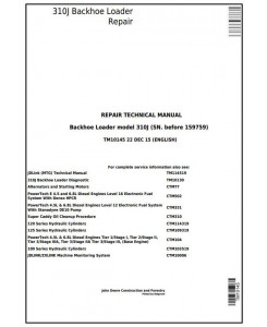 TM10145 - John Deere 310J Backhoe Loader (SN. before 159759) Service Repair Technical Manual