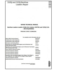 TM10146 - John Deere 310SJ (SN.-159759), 315SJ(SN.-BE315SJ300868) Backhoe Loader Service Repair Manual