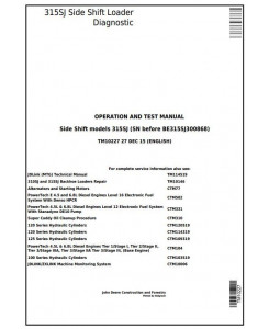 TM10227 - John Deere 315SJ Side Shift Loader (SN:-BE315SJ300868) Diagnostic, Operation & Test Manual