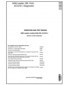 TM10231 - John Deere 644J 4WD Loader (SN.from 611232 ) Diagnostic, Operation and Test Service Manual