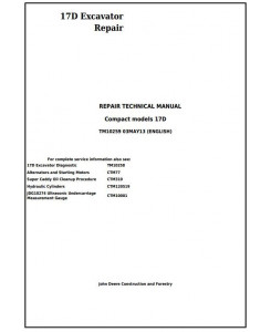 TM10259 - John Deere 17D Compact Excavator Service Repair Technical Manual