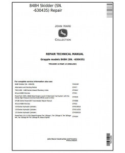 TM10289 - John Deere 848H (SN.-630435) Grapple Skidder Service Repair Technical Manual