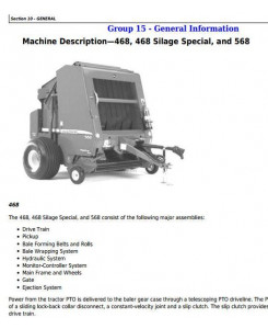 TM1035 - John Deere 468, 468 Silage Special and 568 Round Balers Service Repair Technical Manual