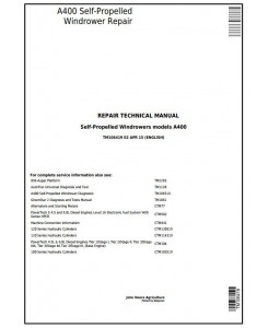 TM106419 - John Deere A400 Self-Propelled Hay and Forage Windrowers Service Repair Technical Manual
