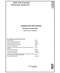 TM106519 - John Deere A400 Hay and Forage Self-Propelled Windrower Diagnostic & Tests Service Manual