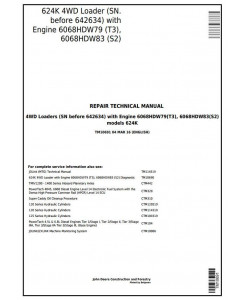 TM10691 - John Deere 624K 4WD Loader (SN.-642634) w.Engines 6068HDW79, 6068HDW83 Service Repair Manual
