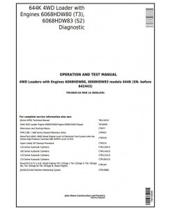 TM10694 - John Deere 644K Loader (SN.-642443) w.Engines 6068HDW80, 6068HDW83 Diagnostic Service Manual