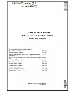 TM10701 - John Deere 844K 4WD Loader (SN. before 642007) Service Repair Technical Manual