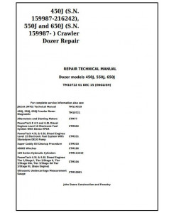 TM10722 - John Deere 450J, 550J, 650J (S.N.from 159987) Crawler Dozer Service Repair Technical Manual