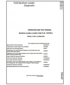 TM10846 - John Deere 310J Backhoe Loader (SN: 159760-) Diagnostic, Operation and Test Service Manual