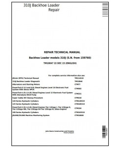 TM10847 - John Deere 310J Backhoe Loader (S.N. from 159760) Service Repair Technical Manual