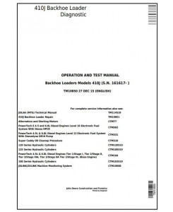 TM10850 - John Deere 410J Backhoe Loader (S.N.161617-) Diagnostic, Operation and Test Service Manual