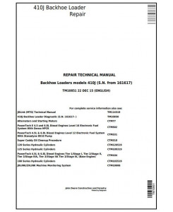 TM10851 - John Deere 410J Backhoe Loader (S.N.from 161617) Service Repair Technical Manual