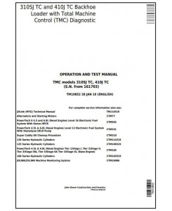 TM10852 - John Deere 310SJ TC, 410J TC Backhoe Loader w.TMC Diagnostic, Operation&Test Service Manual