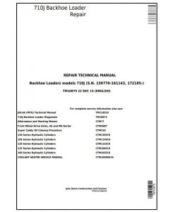 TM10875 - John Deere 710J Backhoe Loader (SN.159770-161143, 172185-) Service Repair Technical Manual