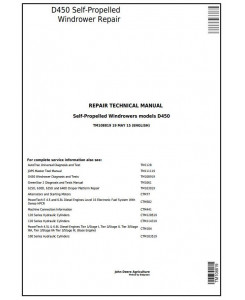 TM108819 - John Deere D450 Self-Propelled Hay and Forage Windrowers Service Repair Technical Manual