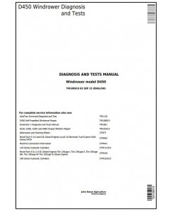 TM108919 - John Deere D450 Self-Propelled Hay and Forage Windrower Diagnostic & Tests Service Manual