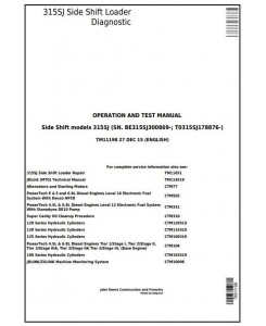 TM11198 - John Deere 315SJ Side Shift Loader (SN.BE315SJ300869-;T0315SJ178876-) Diagnostic&Test Manual