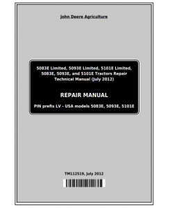 TM112519 - John Deere Tractors 5083E, 5093E, 5101E and Limited Models Service Repair Manual