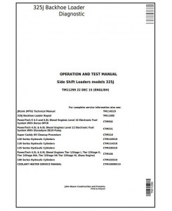 TM11299 - John Deere 325J Side Shift Loader Diagnostic, Operation and Test Service Manual