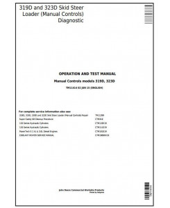 TM11414 - John Deere 319D, 323D Skid Steer Loader w.Manual Controls Diagnostic & Test Service Manual