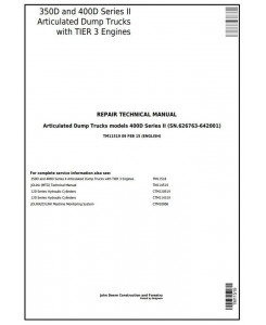 TM11519 - John Deere 350D, 400D Ser.2 (SN.626763-642001) Articulated Dump Truck Service Repair Manual