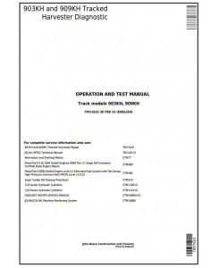 TM11623 - John Deere 903KH, 909KH Tracked Harvester Diagnostic, Operation and Test Service Manual