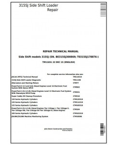 TM11651 - John Deere 315SJ Side Shift Loader (SN.BE315SJ300869-;T0315SJ178876-) Service Repair Manual