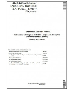 TM12090 - John Deere 444K w.Engine 4045HDW54 (T3) 4WD Loader (SN.642101-670307) Diagnostic Manual