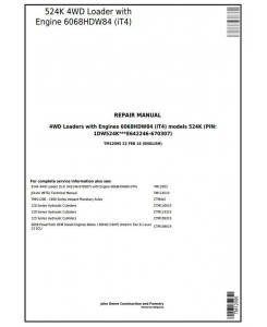 TM12095 - John Deere 4WD Loader 524K (SN.E642246-670307) w.Engine 6068HDW84 Service Repair Manual
