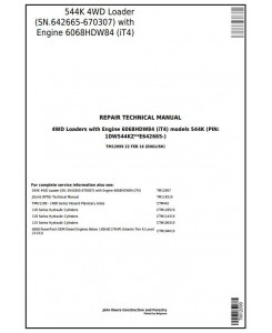 TM12099 - John Deere 544K 4WD Loader (SN.from E642665) w.Engine 6068HDW84 (iT4) Service Repair Manual