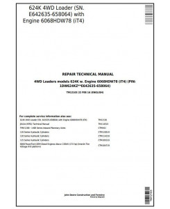 TM12103 - John Deere 624K 4WD Loader (SN.E642635-658064) w.Engine 6068HDW78 Service Repair Manual