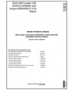 TM12107 - John Deere 644K 4WD Loader (SN.E634315-658064) w.Engine 6090HDW13 (iT4) Service Repair Manual