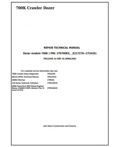 TM12295 - John Deere 700K Crawler Dozer (S.N. 217278-275435) Service Repair Technical Manual