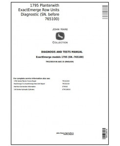 TM123819 - John Deere 1795 Planter (SN.-765100) with ExactEmerge Row Units Diagnostic Service Manual