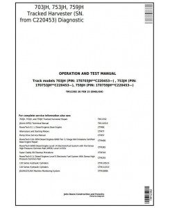TM12382 - John Deere 703JH, 753JH, 759JH (SN.C220453-) Track Harvester Diagnostic&Test Service Manual