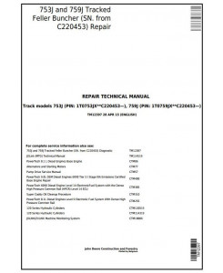 TM12397 - John Deere 753J, 759J (SN.C220453-) Tracked Feller Buncher Service Repair Technical Manual