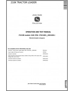 TM12423 - John Deere 210K Tractor Loader (PIN: 1T8210KX__E891000-) Operation and Test Service Manual